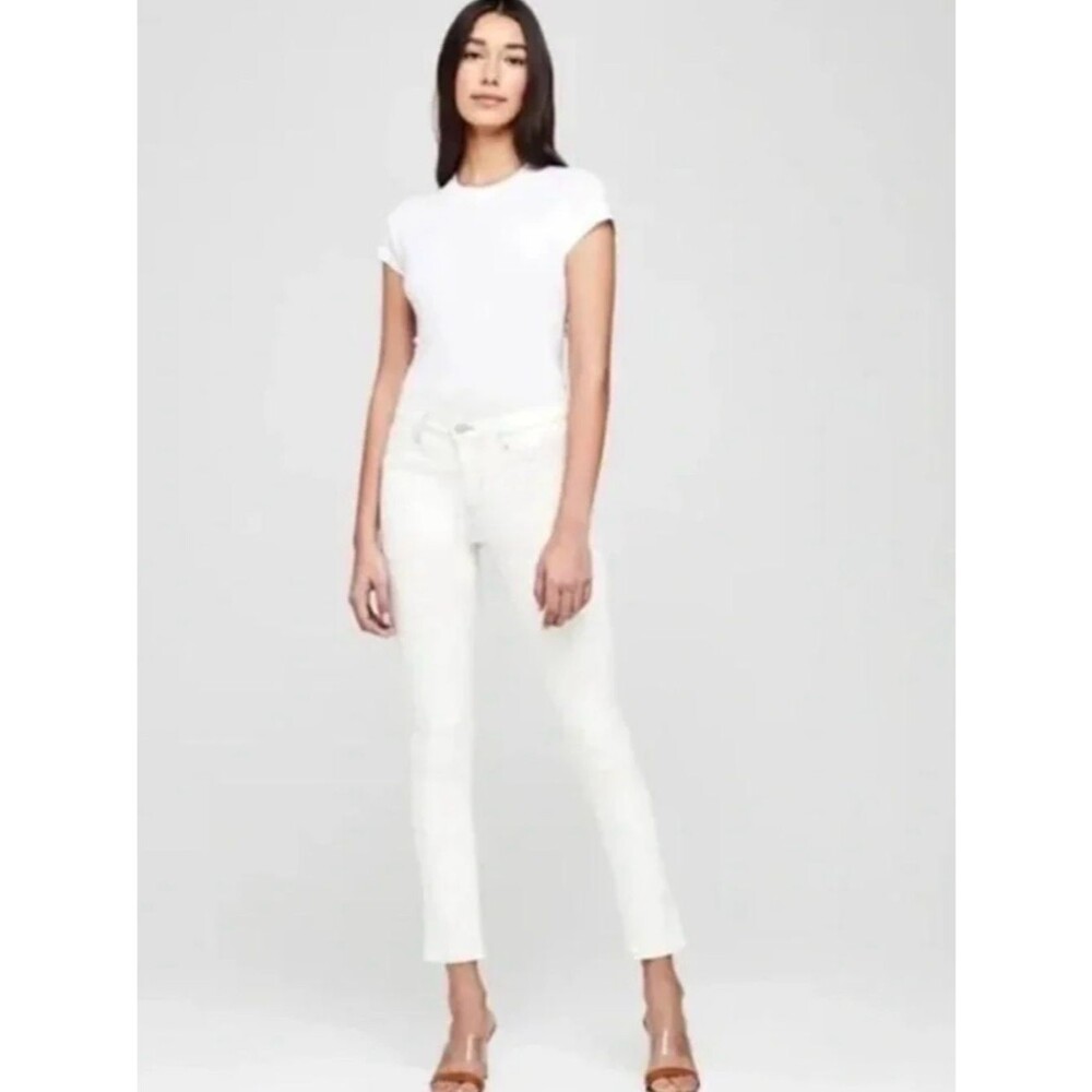 The L'Agence Tilly mid-rise slim straight jean in white